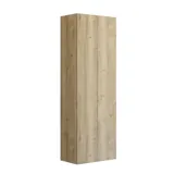 Großes urbanes Badezimmer mit Möbeln aus Eichenholz, Steinplatte mit quadratischem Becken, rundem Spiegel mit schwarzem Rand, Naturfarben und Terrakottaboden für einen industriellen und modernen Look